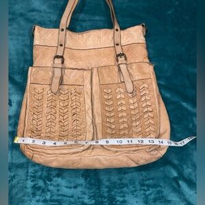 ORIGI Pelle HAND MADE IN ITALY BOVINA LEATHER LARGE WOVEN BAG TOTE PURSE.